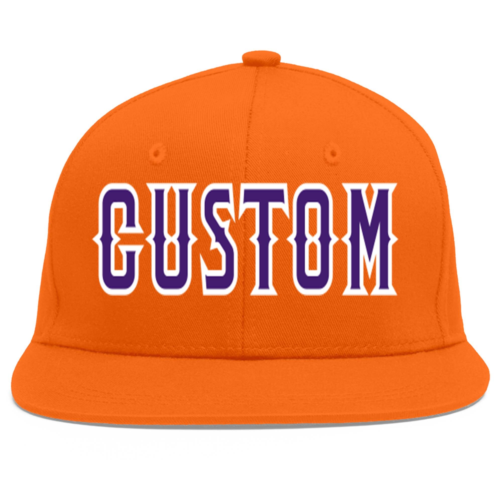 Casquette de baseball personnalisée Orange violet-blanc Flat Eaves Sport