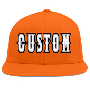 Casquette de baseball sport personnalisée orange blanc-gris Flat Eaves