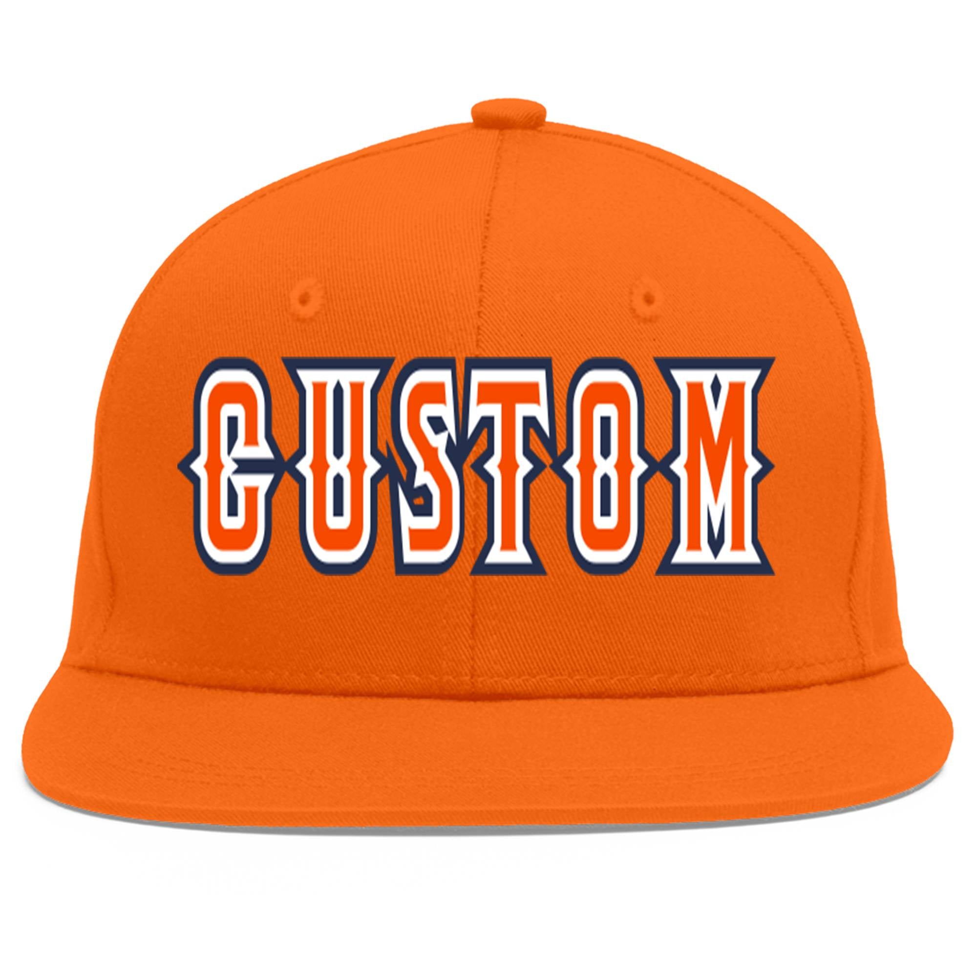 Casquette de baseball sport personnalisée Orange Orange-Blanc Flat Eaves