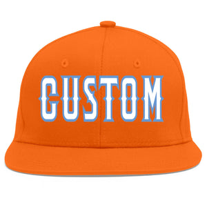 Casquette de baseball sport personnalisée orange blanc-bleu clair