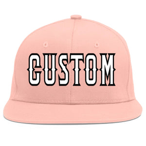 Casquette de baseball sport personnalisée rose blanc-noir Flat Eaves