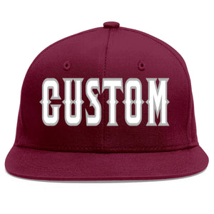 Casquette de baseball sport personnalisée Crimson blanc-gris Flat Eaves