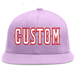 Casquette de baseball sport personnalisée violet clair blanc-rouge