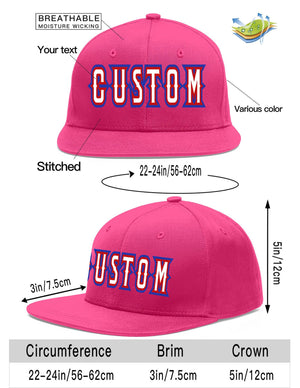 Custom Rose Red White-Red Flat Eaves Sport Baseball Cap