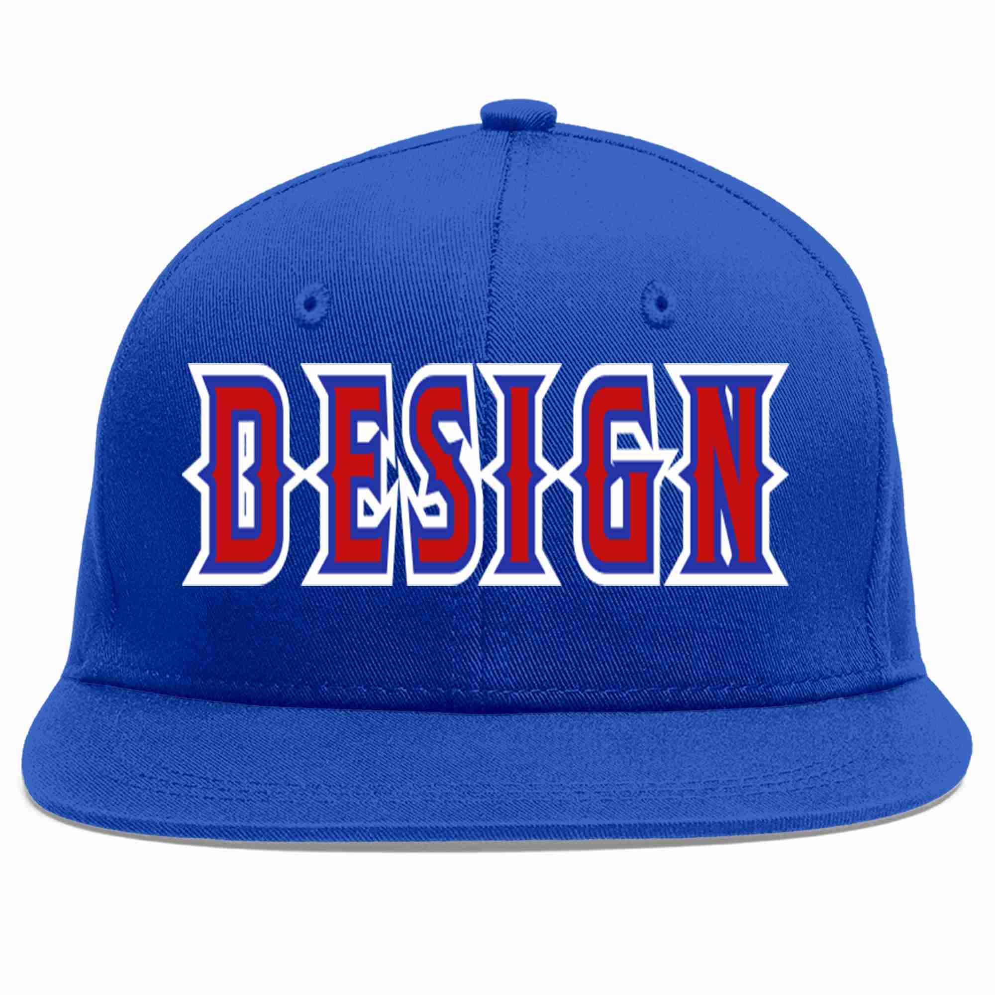 Custom Royal Red-Royal Flat Eaves Sport Baseball Cap Design for Men/Women/Youth