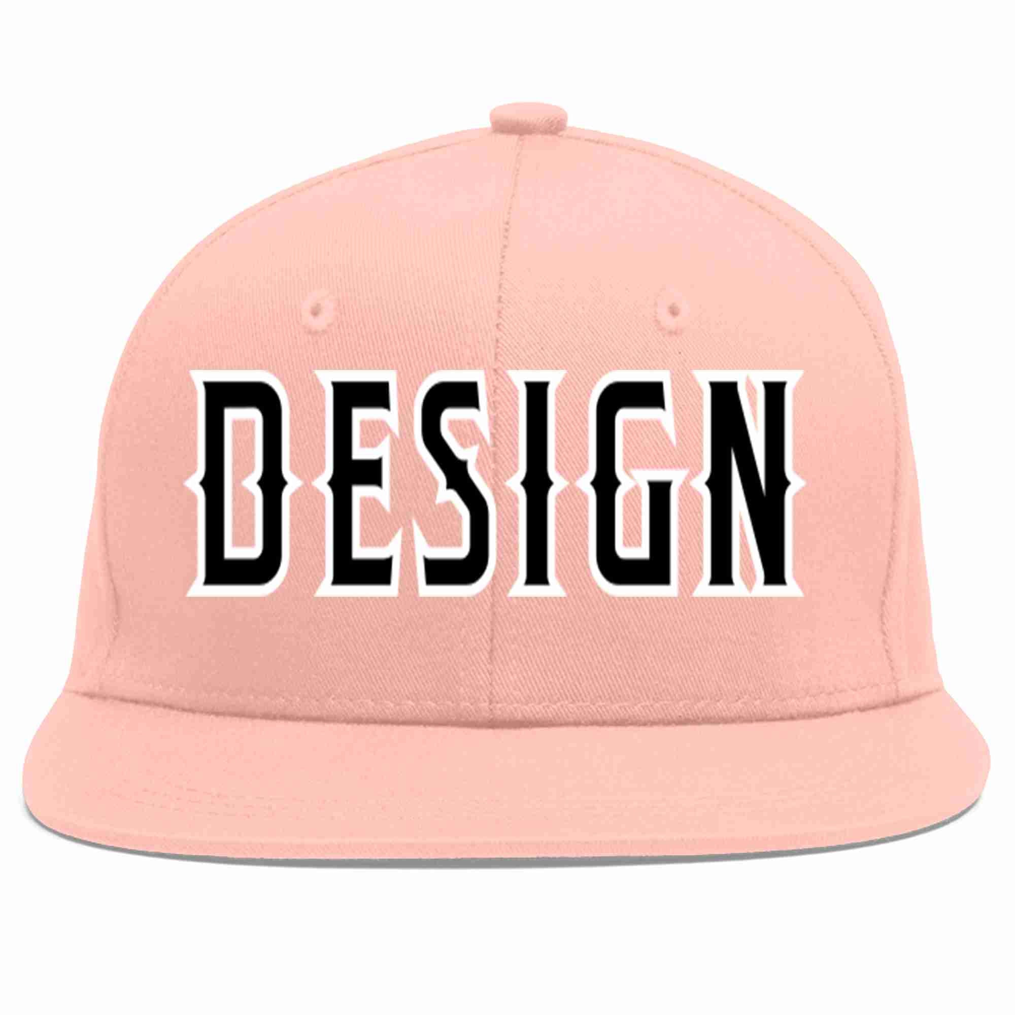 Conception personnalisée de casquette de baseball de sport à avant-toit plat rose noir-blanc pour hommes/femmes/jeunes