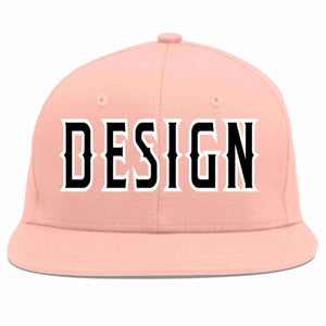 Custom Pink Black-White Flat Eaves Sport Baseball Cap Design for Men/Women/Youth