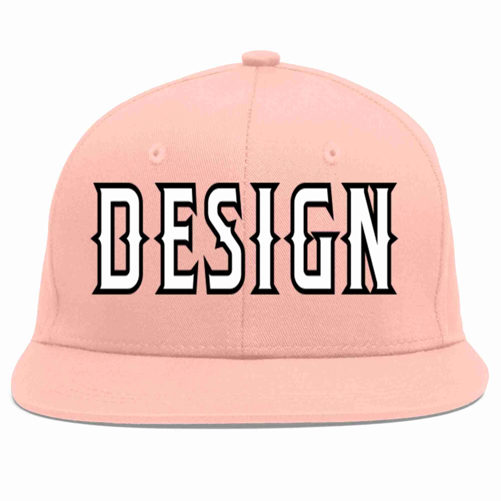 Conception personnalisée de casquette de baseball de sport à avant-toit plat rose blanc-noir pour hommes/femmes/jeunes