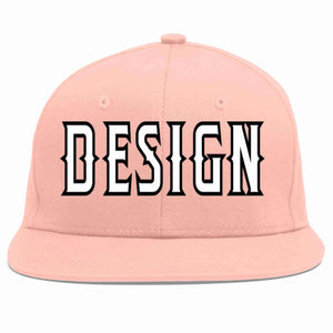 Custom Pink White-Black Flat Eaves Sport Baseball Cap Design for Men/Women/Youth