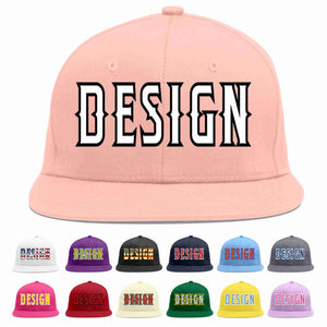 Custom Pink White-Black Flat Eaves Sport Baseball Cap Design for Men/Women/Youth