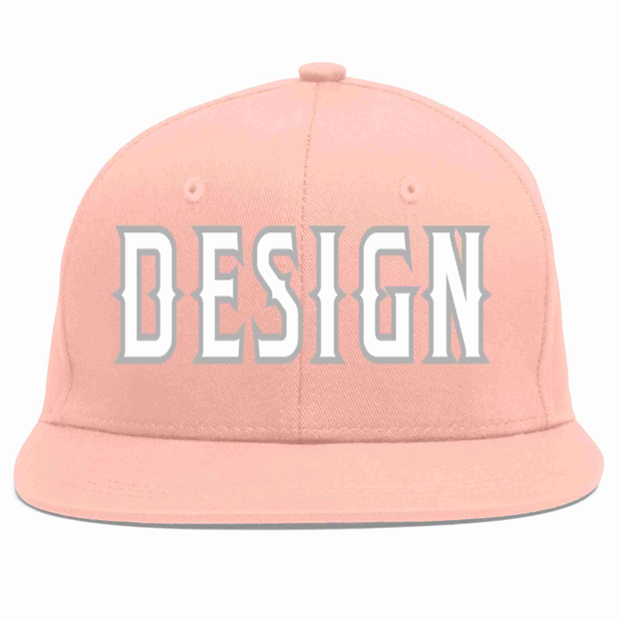 Conception personnalisée de casquette de baseball de sport à Eaves plates rose blanc-gris pour hommes/femmes/jeunes