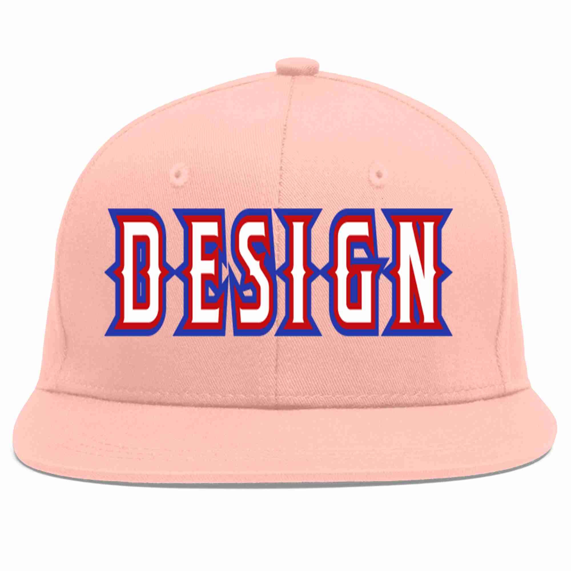 Conception personnalisée de casquette de baseball de sport à avant-toit plat rose blanc-rouge pour hommes/femmes/jeunes