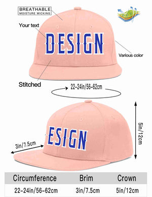 Custom Pink Royal-White Flat Eaves Sport Baseball Cap Design for Men/Women/Youth