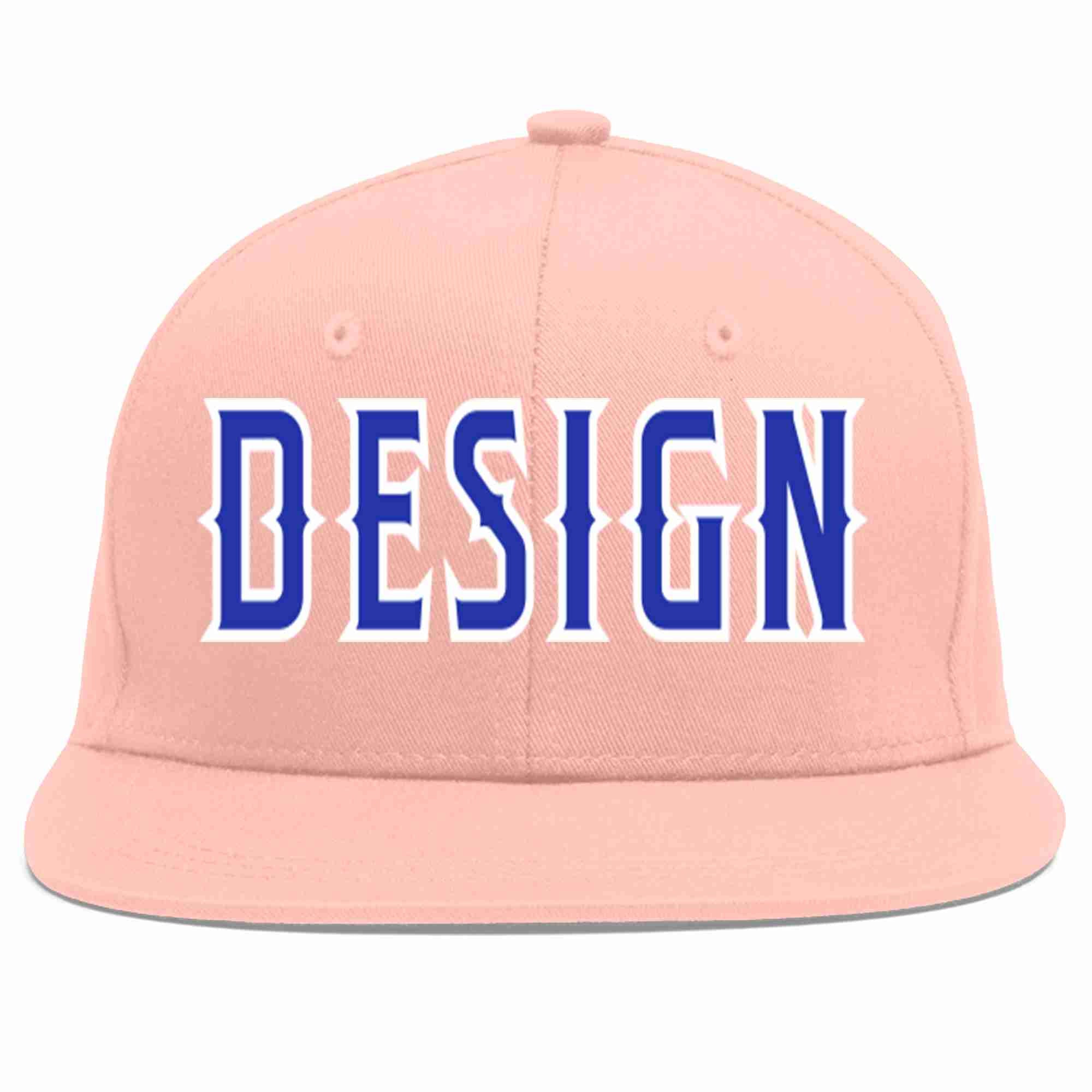 Conception personnalisée de casquette de baseball de sport à avant-toit plat rose royal-blanc pour hommes/femmes/jeunes