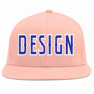 Custom Pink Royal-White Flat Eaves Sport Baseball Cap Design for Men/Women/Youth