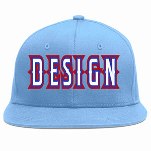 Casquette de baseball de sport personnalisée bleu clair blanc-royal, conception pour hommes/femmes/jeunes