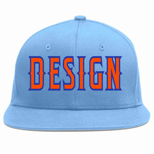 Casquette de baseball de sport personnalisée bleu clair orange-royal, conception pour hommes/femmes/jeunes