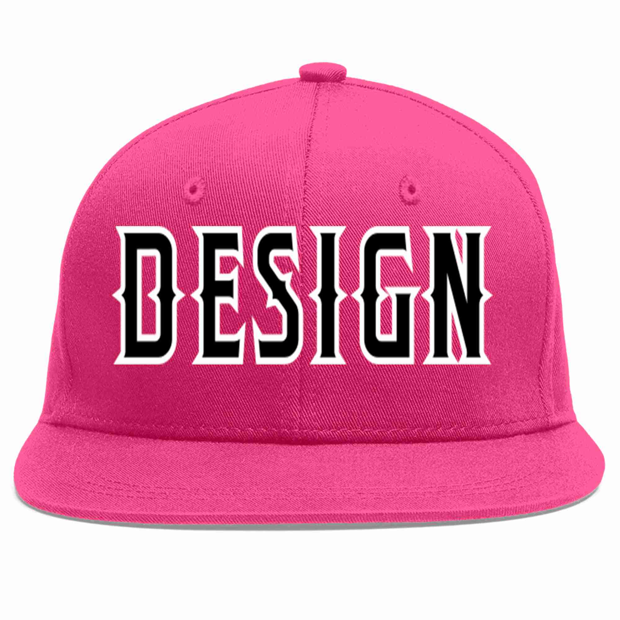 Custom Rose Red Black-White Flat Eaves Sport Baseball Cap Design for Men/Women/Youth