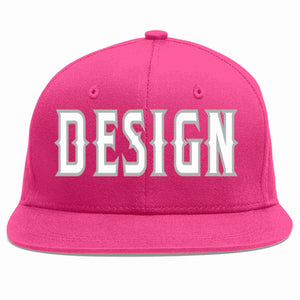 Conception personnalisée de casquette de baseball de sport à avant-toit plat rose rouge blanc-gris pour hommes/femmes/jeunes