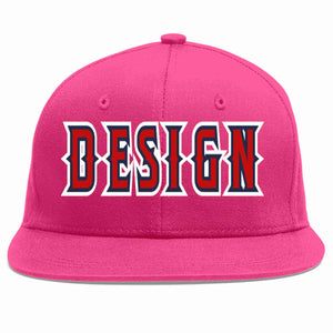 Conception personnalisée de casquette de baseball de sport à avant-toit plat rouge-marine rouge rose pour hommes/femmes/jeunes