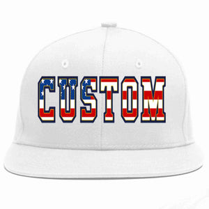 Custom White Vintage USA Flag-Gold Casual Sport Baseball Cap