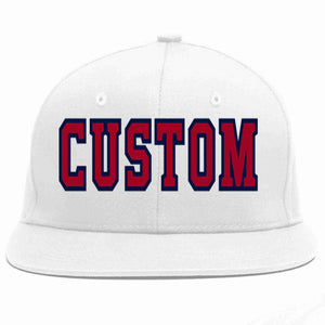 Custom White Red-Navy Casual Sport Baseball Cap