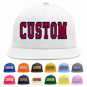 Custom White Red-Navy Casual Sport Baseball Cap