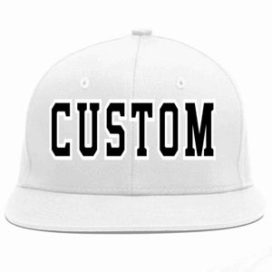 Custom White Black-White Casual Sport Baseball Cap