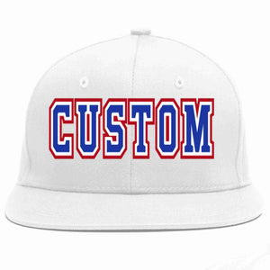 Custom White Royal-White Casual Sport Baseball Cap