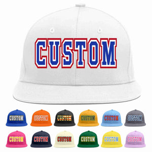 Custom White Royal-White Casual Sport Baseball Cap