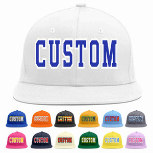 Custom White Royal-White Casual Sport Baseball Cap