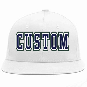 Custom White Navy-White Casual Sport Baseball Cap