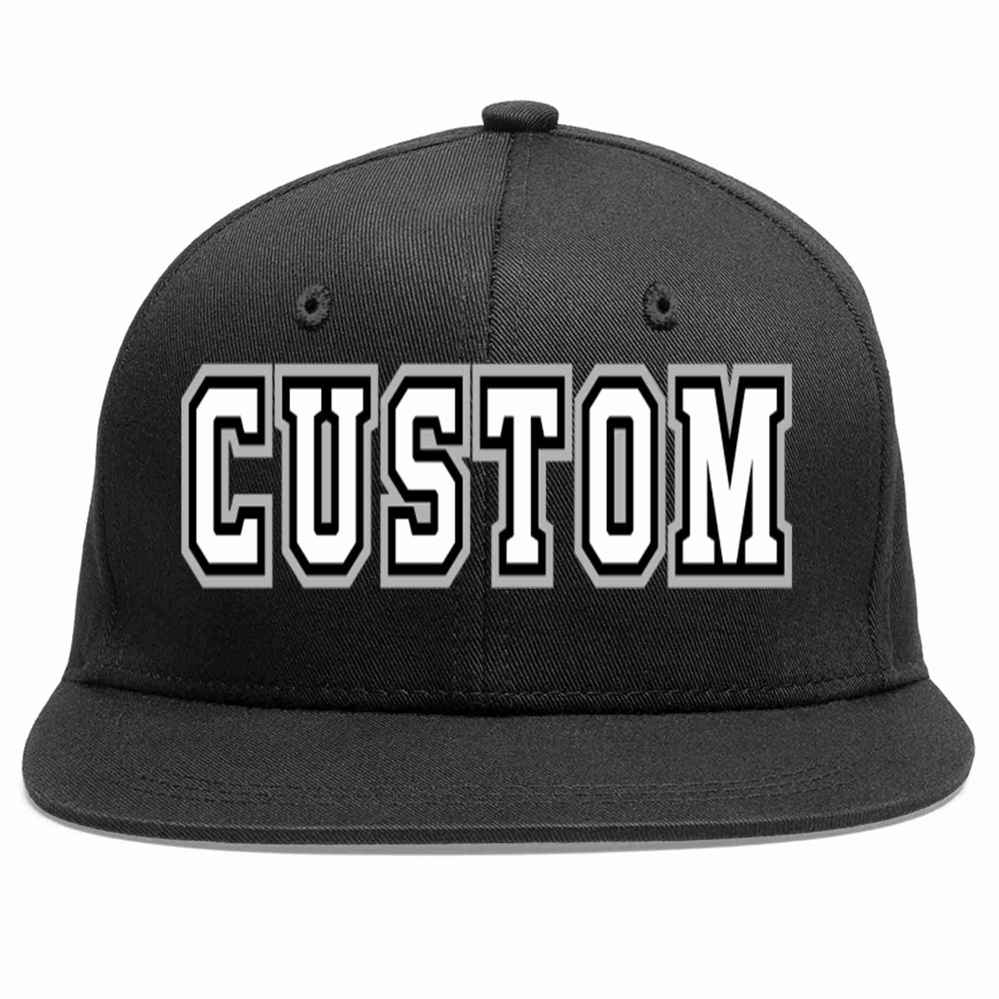 Custom Black White-Black Casual Sport Baseball Cap