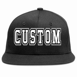 Casquette de baseball sport décontractée personnalisée noir blanc-noir