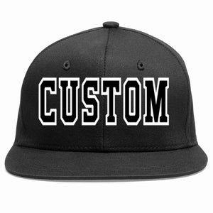 Custom Black Black-White Casual Sport Baseball Cap