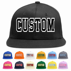 Custom Black Black-White Casual Sport Baseball Cap