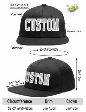 Custom Black Gray-White Casual Sport Baseball Cap