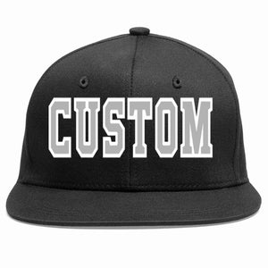 Custom Black Gray-White Casual Sport Baseball Cap