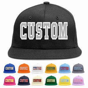 Custom Black Gray-White Casual Sport Baseball Cap