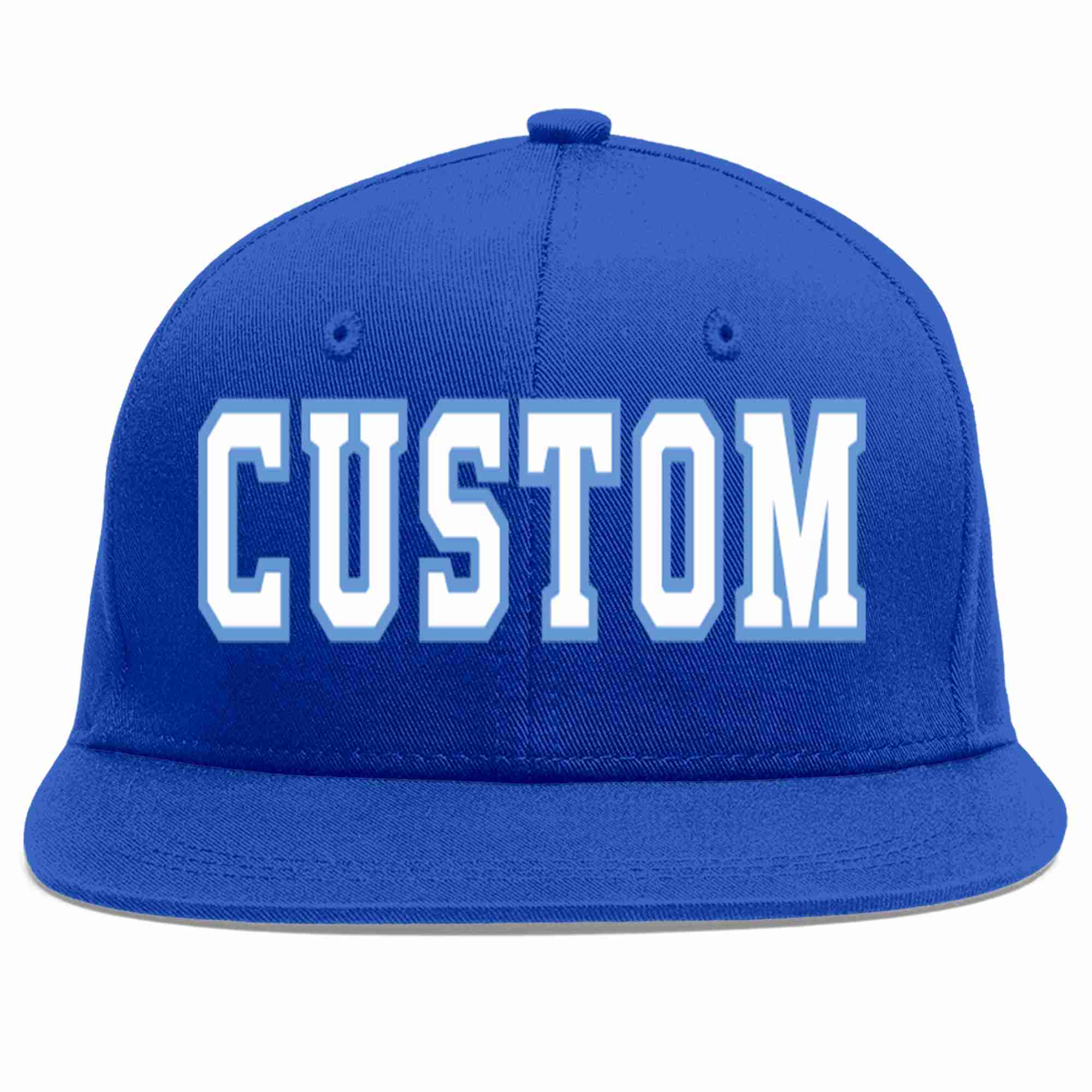 Custom Royal White-Light Blue Casual Sport Baseball Cap