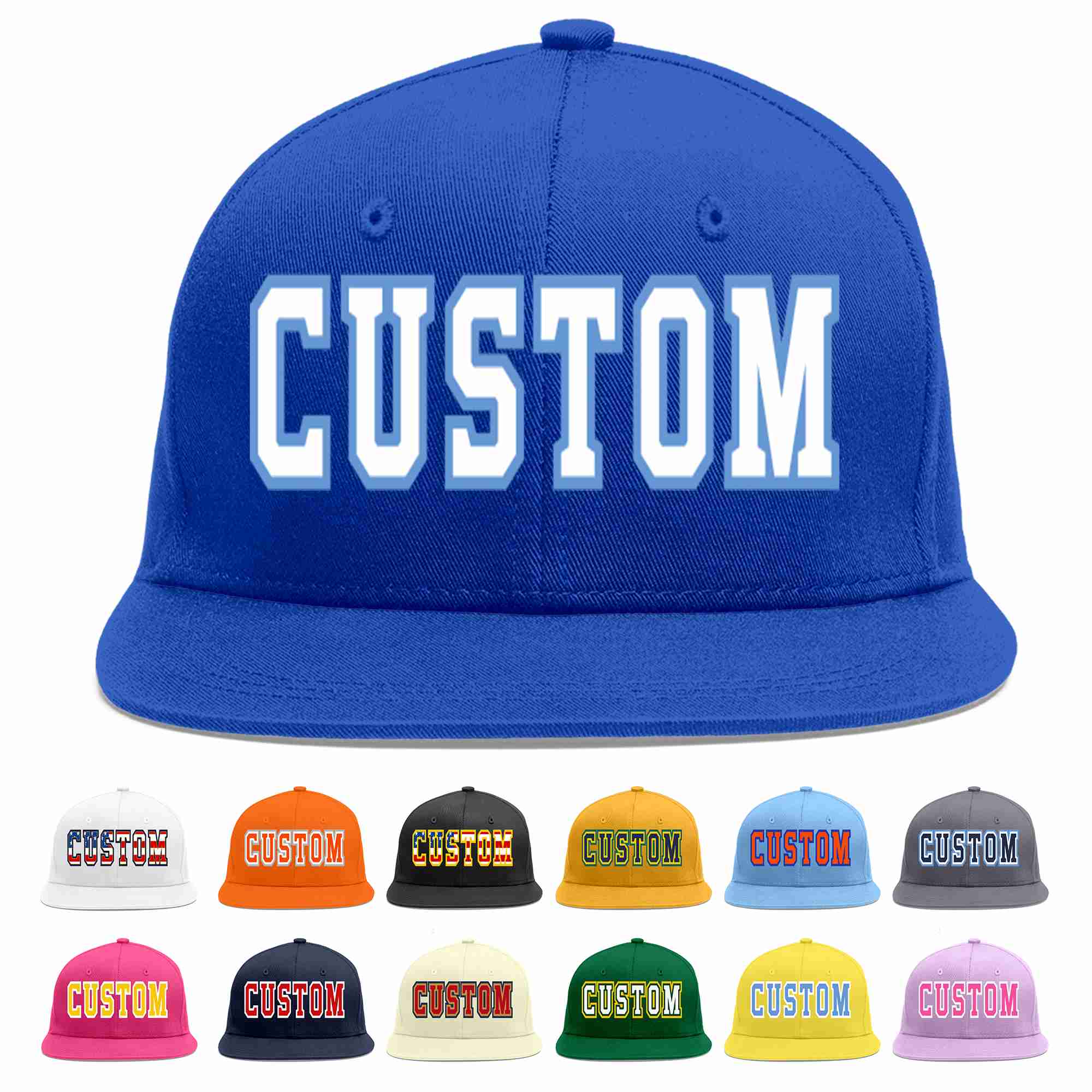 Casquette de baseball de sport décontractée, personnalisée, Royal, blanc-bleu clair