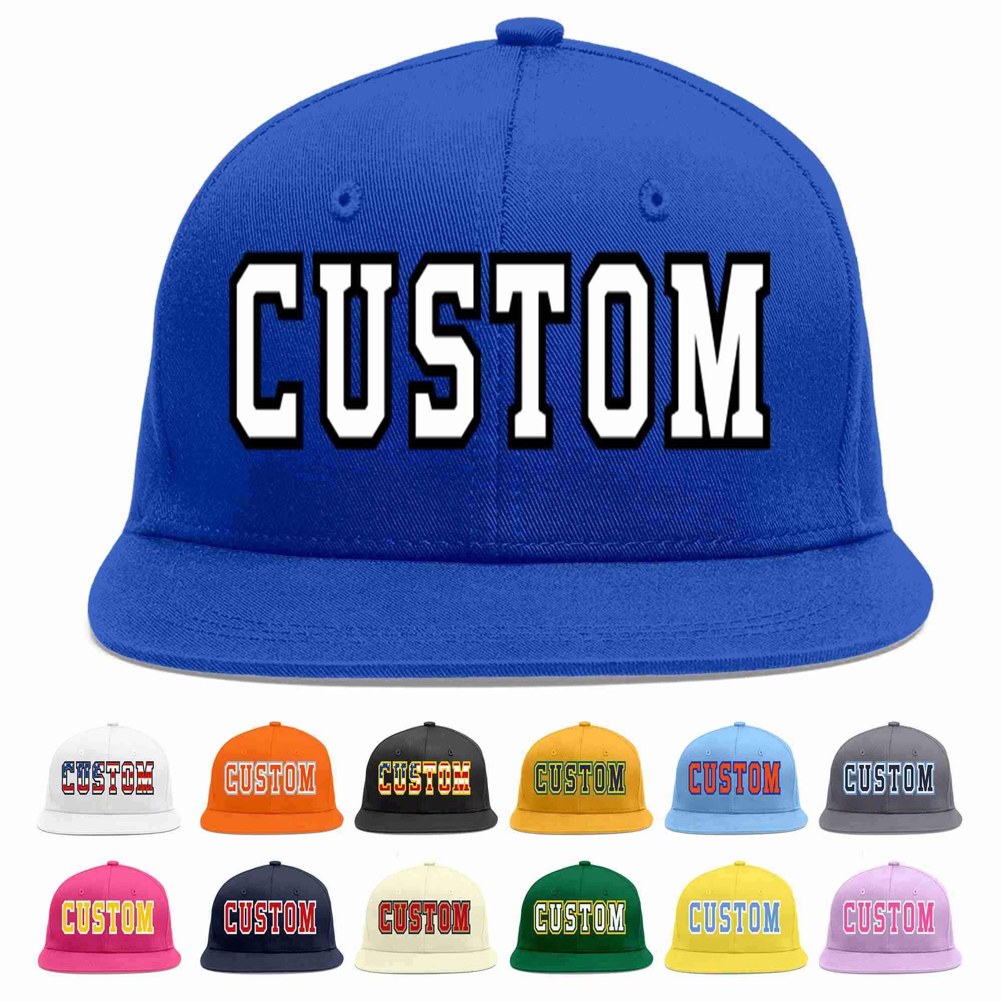 Custom Royal White-Black Casual Sport Baseball Cap