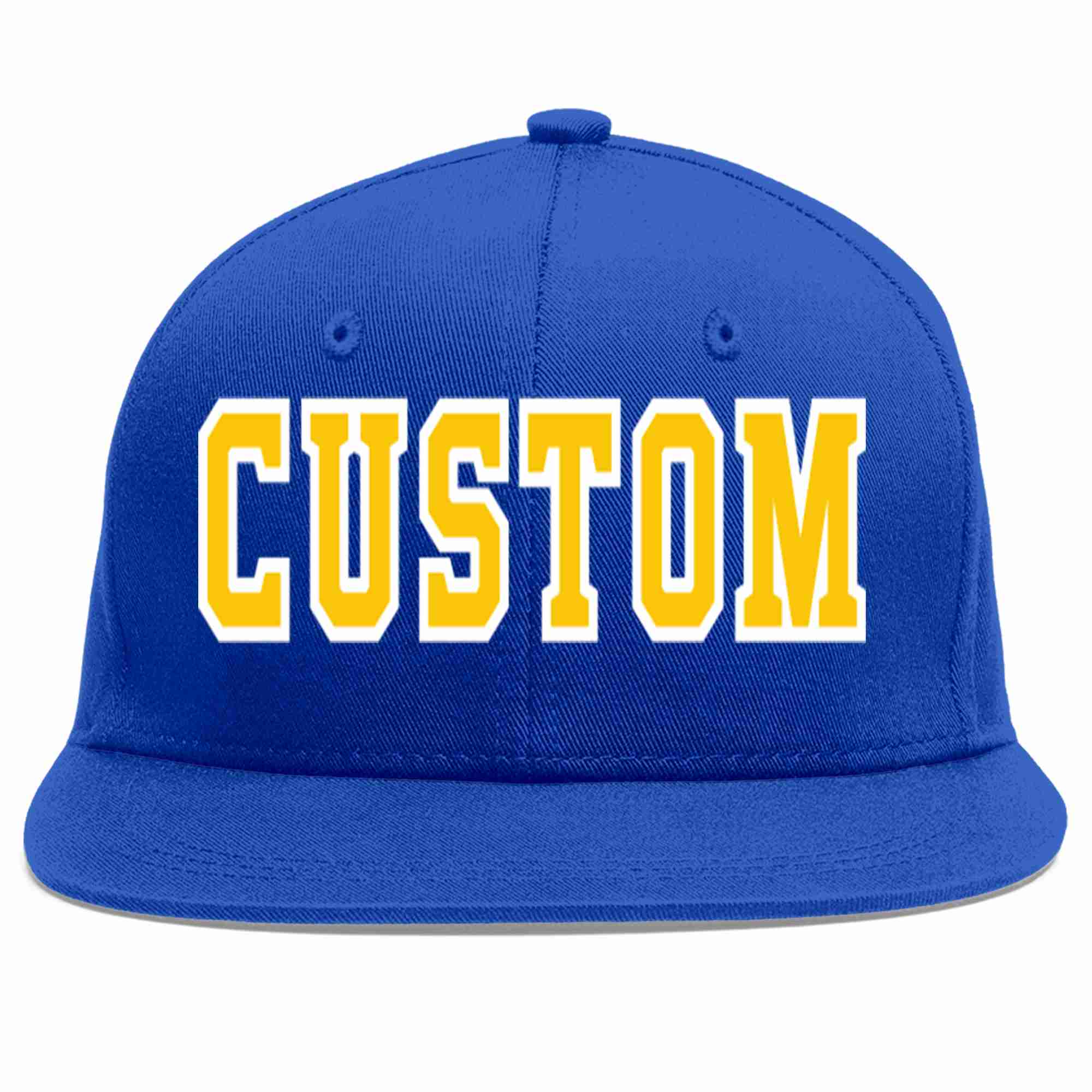 Custom Royal Gold-White Casual Sport Baseball Cap