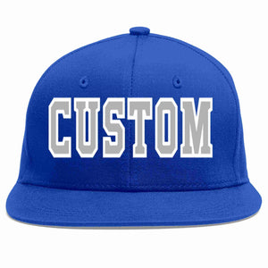 Custom Royal Gray-White Casual Sport Baseball Cap