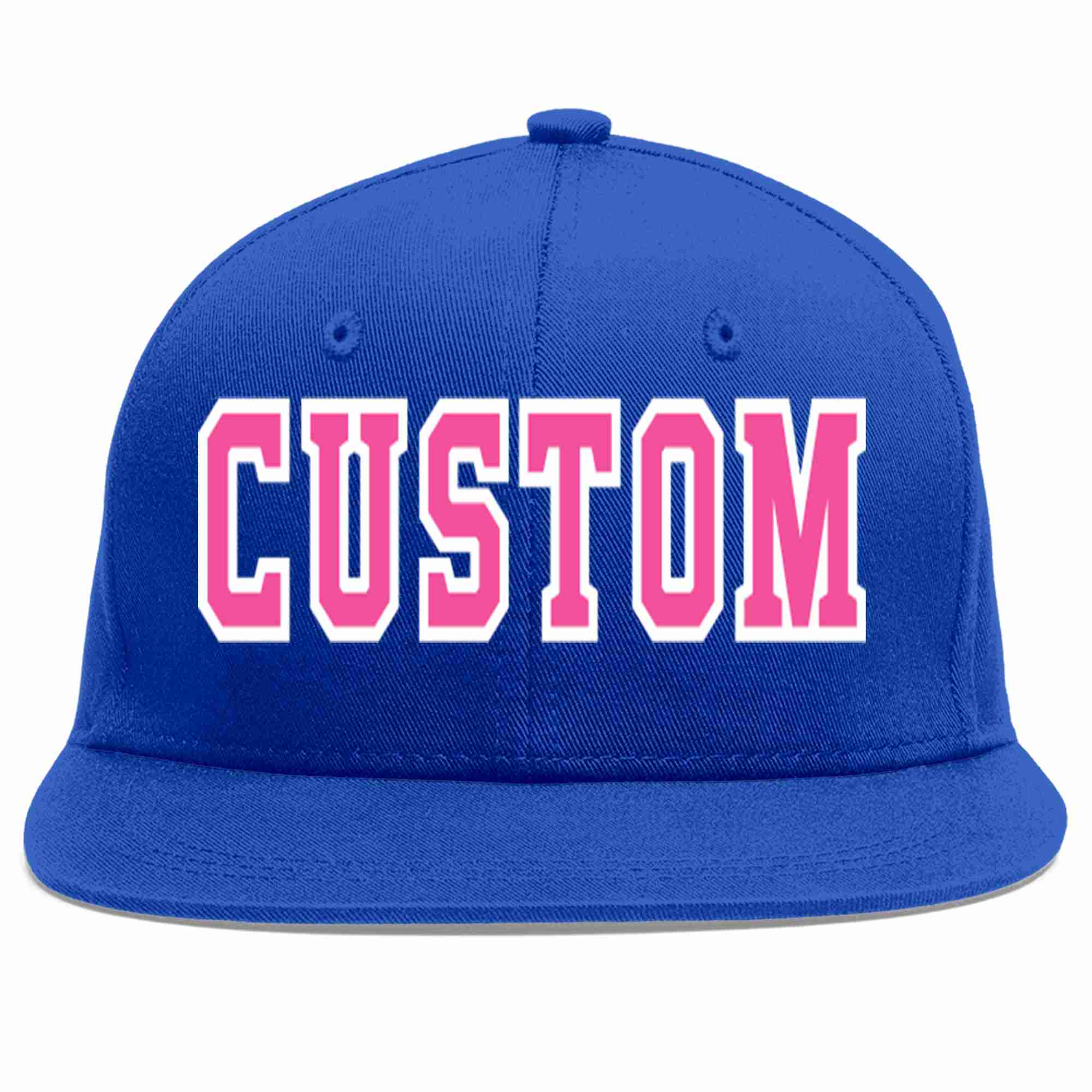 Custom Royal Pink-White Casual Sport Baseball Cap