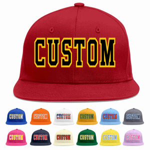 Custom Red Black-Gold Casual Sport Baseball Cap