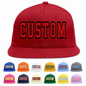 Custom Red Red-Black Casual Sport Baseball Cap