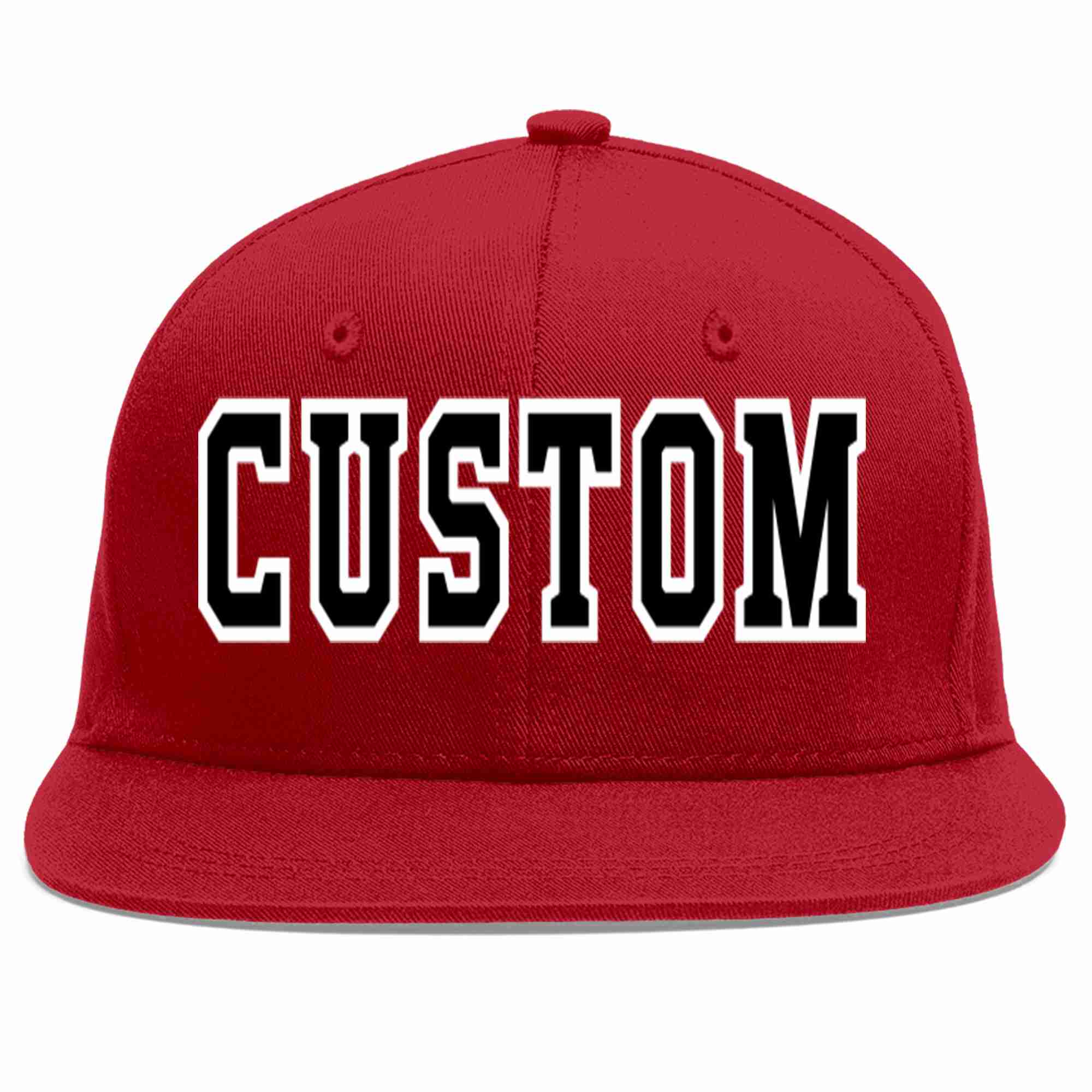 Casquette de baseball sport décontractée rouge noir-blanc personnalisée