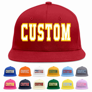 Casquette de baseball sport décontractée rouge blanc-or personnalisée