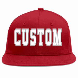 Casquette de baseball sport décontractée rouge blanc-gris personnalisée